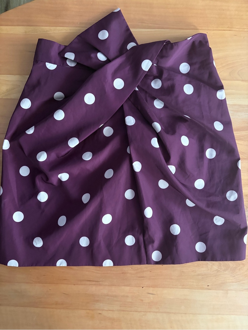 Zara Plum Polka Dot Twist Mini Skirt